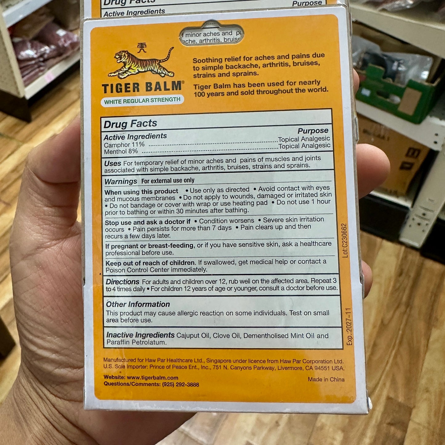 Tiger Balm White Regular Strength လိမ်းဆေး