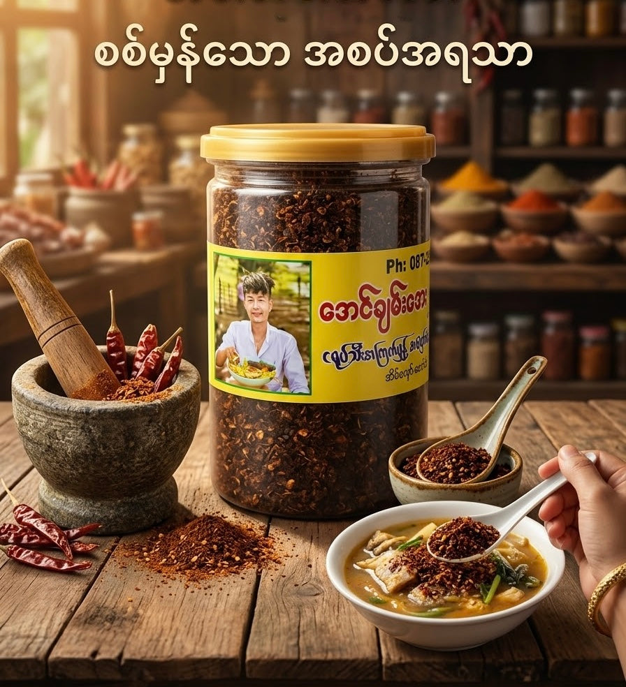 ACA အောင်ချမ်းအေး ငရုတ်သီးအကျက်မှုန့် အလှော်ထောင်း 250g