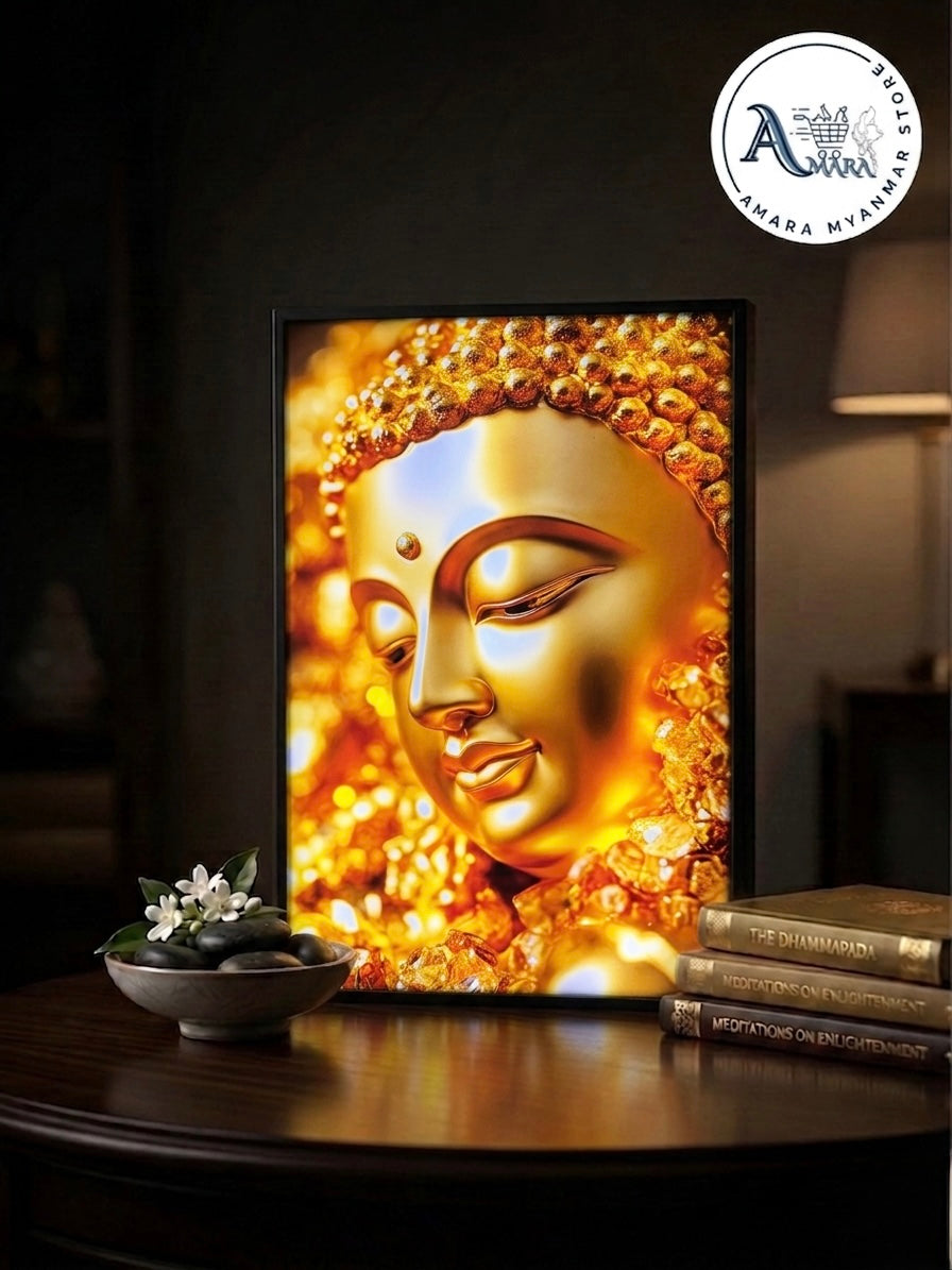 BD ဘုရားပုံတော် / ဗုဒ္ဓပုံတော် (L16*H24 Inches) မီးပါ