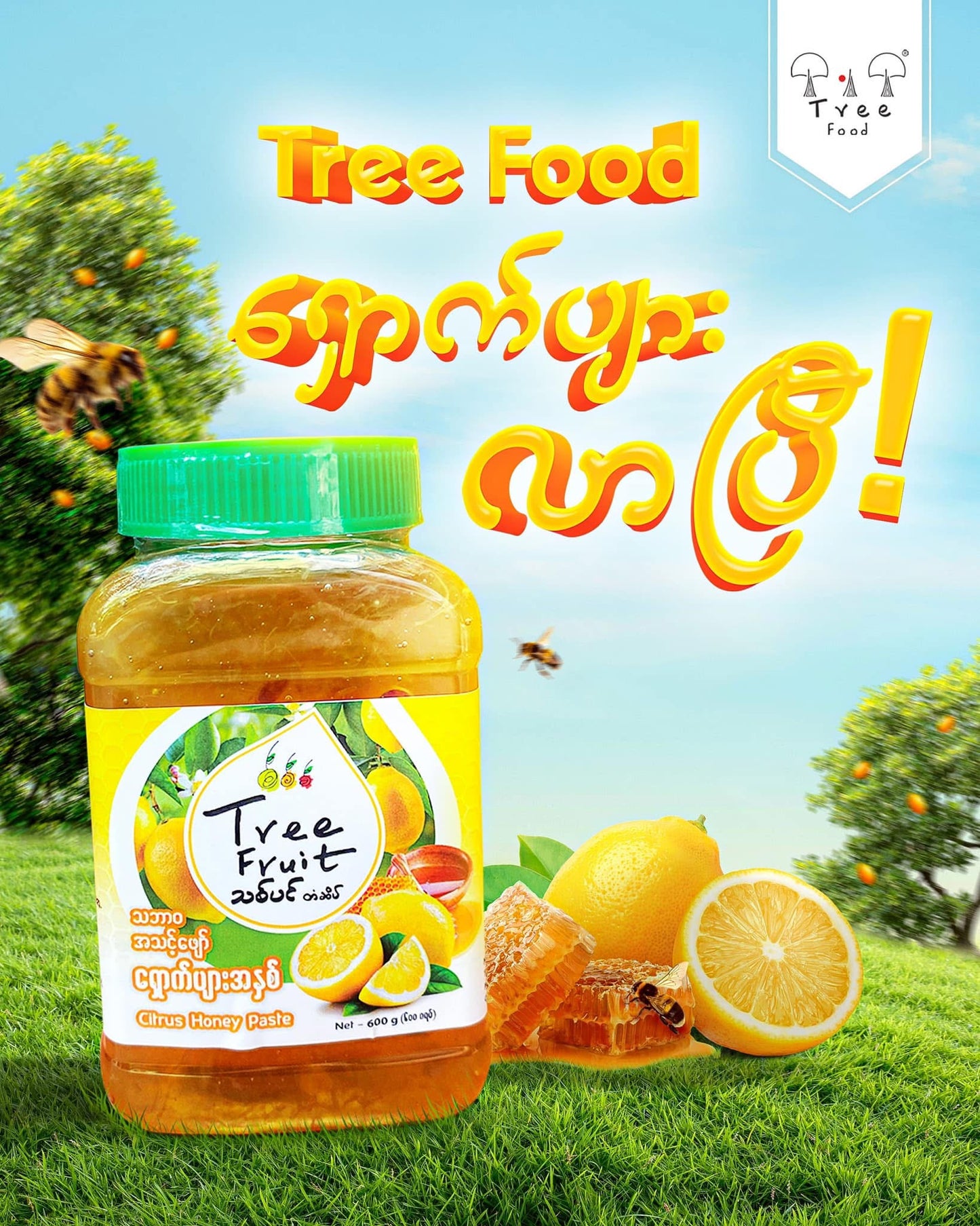 Tree Food သဘာဝ အသင့်ဖျော် ရှောက်ပျားအနှစ် 600g