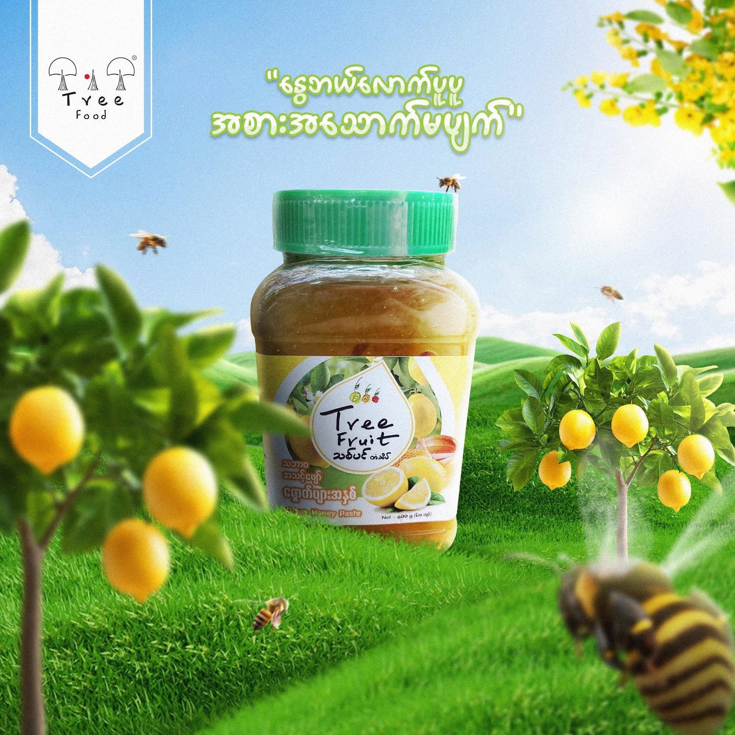 Tree Food သဘာဝ အသင့်ဖျော် ရှောက်ပျားအနှစ် 600g
