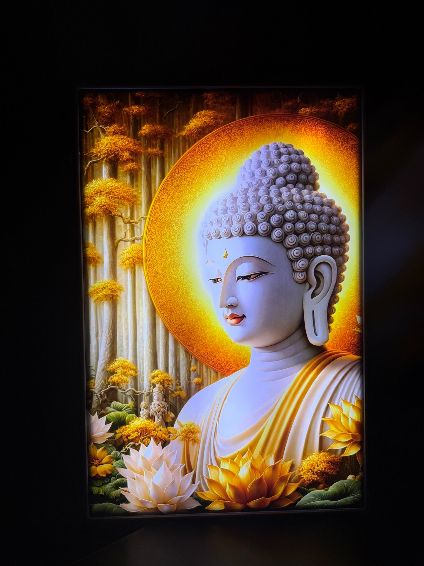 BD ဘုရားပုံတော် / ဗုဒ္ဓပုံတော် (L16*H24 Inches) မီးပါ