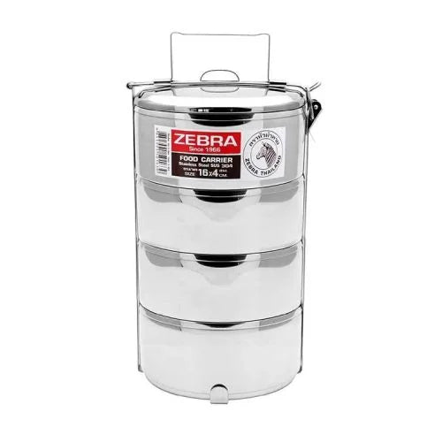 Zebra Food Carrier 16cmx4 (၄ ဆင့် စတီးချိုင့်)