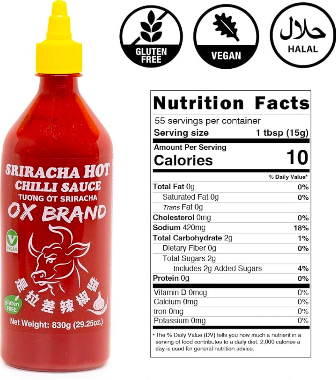 OX Brand Sriracha Hot Chili Sauce